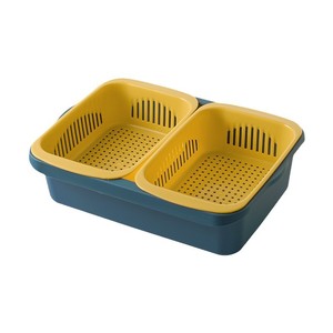 Separable Drain <b>Basket</b> L Square Food Grade With <b>Tray</b> Versatile Kitchen - Product Image 2