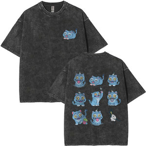 Movie Kpop Demon Hunters <span class=keywords><strong>Tiger</strong></span> Rửa Cổ Điển Ngắn Tay Áo T-Shirts Cho Nam Giới Phụ Nữ Lỏng Lẻo 220 Gram Hài Hước Hoạt Hình Người Hâm mộ 'Quà Tặng - Product Image 1