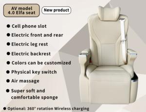 Asientos de Capitán ST-AVAEF para Mejoras Interiores de Automóviles de Lujo, para Van Alphard, Vellfire/Sprinter/V-Class/Vito/W447, Reclinables - Product Image 6