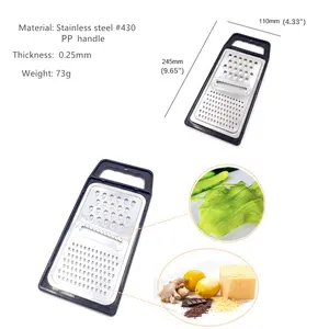 Cheap Wholesale Cheese Boards Cheese Grinder with Plastic Handle 3-way Stainless Steel Flat Cheese Grater