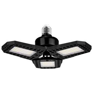 Plafonnier LED pliable E27 B22 65W avec quatre pales de ventilateur, lumière LED déformable pour garage, entrepôt, atelier WD-BXZDDD pliable - Product Image 1