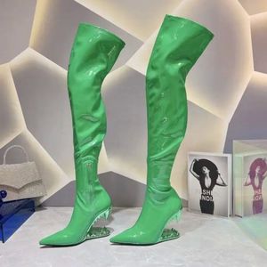 Botas Largas De Mujer Big Size Stocking Tube Shark Tooth Lady Over the Knee Thigh High Boots for Women - Product Image 6