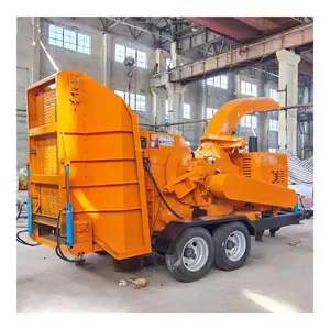 Wood Chipper Diesel 10 Tons Per Hour Industrial Large Hydraulic Feeding Oil Palm Whole Tree Branch Log Wood Chipper Machine