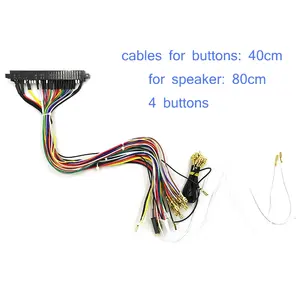 wholesale 40&80 cm with 5&6 buttons joystick terminal 28pin jamma wiring cable harness to arcade cabinet