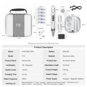 Système de traitement <span class=keywords><strong>professionnel</strong></span> coréen électronique automatique UHOOMA <span class=keywords><strong>Dermapen</strong></span> F10 à micro-aiguilles pour le corps et la peau de la tête 2026 - Product Image 6