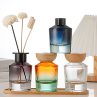 Bouteille en verre vide pour diffuseur à bâtonnets, 150 ml, noire de luxe, forme cône/cylindre, gravure personnalisable, vente en gros