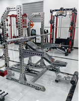 DINUO Rack de musculation gain de place, banc réglable multi-positions avec support de barre et presse à jambes pour l'entraînement de force