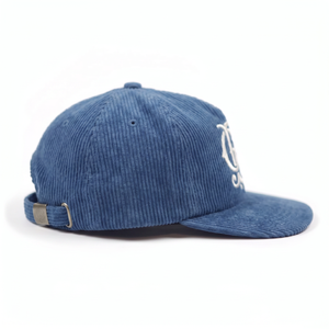 Casquette en velours côtelé non structurée à 5 panneaux avec logo brodé personnalisé OEM, fermeture snapback - Product Image 4