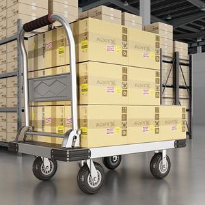 Truk gerobak datar truk Platform tugas berat truk Dolly ,1000KG 36 X 24in tempat tidur datar besar dengan 5 ''roda Kastor putar - Product Image 4