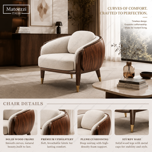 Silla de Ocio Nórdica de Tela con Patas de Metal y Estructura de Madera de Roble, Diseño Moderno, para Hotel, Comedor, Altura Ajustable, para Exteriores, Dormitorio, Apartamento - Product Image 2
