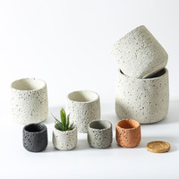 Pot de fleurs en ciment de style nordique Shengyu, design en roche volcanique, respirant, résistant à la corrosion, parfait pour les plantes succulentes d'intérieur