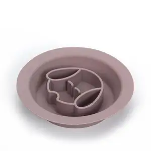 Factory Wholesale Lovely Double Use Large Slow Feeder Dog Bowl Drinking Silicone Pet Bowl