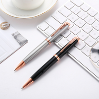 Stylo roller en métal d'affaires de haute qualité noir argent Rose Gold-1.0mm largeur d'écriture Logo personnalisé stylo d'écriture pour cadeaux