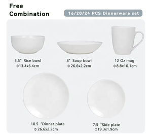 Platos de cena de cerámica modernos para hotel y restaurante, vajilla blanca lisa de porcelana, venta al por mayor - Product Image 2