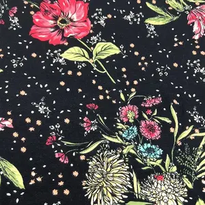 210GSM Compact Siro Rayon Spandex Fabric Custom Printed Stretch Knitted Jersey Rayon Spandex Fabric For Dress