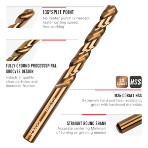 Jeu de forets hélicoïdaux professionnels SONGQI 13, 19, 25 pièces en cobalt, qualité M35, dans un étui métallique sécurisé, pour alliages, céramiques, composites - Product Image 5