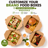 Boîte alimentaire personnalisée en papier kraft avec intérieur résistant à la graisse pour la vente à emporter des restaurants et l'emballage alimentaire commercial