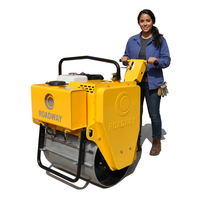 Compacteur routier vibrant à tambour unique, autopropulsé, avec moteur Honda GX160, pour asphalte et sols, compactage manuel des chaussées