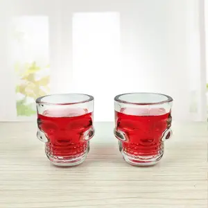 Logo Druck Geschenk Pressen Geist Tequila Whisky Trink saft benutzer definierte personal isierte Schädel Cocktail Glas Tasse