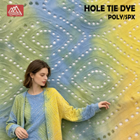 Tissu tricoté Poly/SPX ajouré tie-dye dégradé de couleurs, jersey extensible à œillets pour robes d'été, tenues de plage et hauts décontractés pour femmes