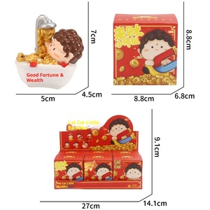 Caja Sorpresa de Figuritas de Buda Pequeño de la Suerte, Estilo Chino, Tendencia Folclórica, Figura Unisex de Resina para la Buena Suerte, Adorno para Oficina - Product Image 5