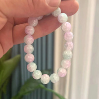 Bracelet en cristal de perles magnétiques fissurées de glace Feng Shui naturel pur