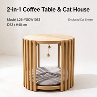 Table d'appoint et table basse USMILEPET pour humains et animaux, 2-en-1, nid douillet pour animaux, montage facile pour salon, balcon, appartement