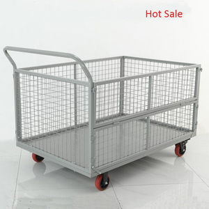 Hàng rào lồng gấp kho hội thảo xe đẩy dễ dàng di chuyển chuyển hàng rào lưu trữ Xe đẩy thép hàng rào xe đẩy - Product Image 3