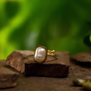 แหวนมุกชุบทอง 316L สแตนเลสสตีล ทนทาน เป็นมิตรต่อสิ่งแวดล้อม - Product Image 3