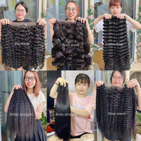 Cheveux humains indiens bruts 100 % naturels, style personnalisé, longue ondulation, cuticules alignées, mèches de cheveux vierges