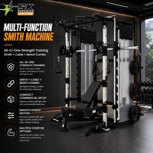 Máquina <span class=keywords><strong>de</strong></span> <span class=keywords><strong>Gimnasio</strong></span> SK Todo en Uno, Entrenador con Cable, Barra Smith, Jaula <span class=keywords><strong>de</strong></span> Potencia, Banco <span class=keywords><strong>de</strong></span> Pesas, Equipo <span class=keywords><strong>de</strong></span> Entrenamiento Comercial Compatible, Set Profesional - Product Image 2