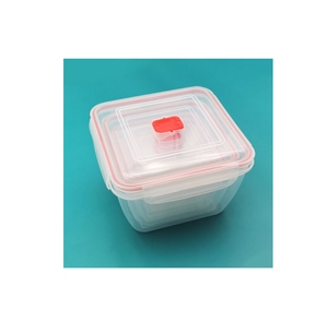 Food Grade Plastic Clear Stackable Square Freshness Storage Container Set Of 7pcs With Lid