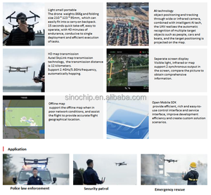 Drones industriels UAV 3T en plastique pour professionnels, caméra infrarouge zoom CMOS 1 pouce pour drone de <span class=keywords><strong>patrouille</strong></span> télécommandé - Product Image 4