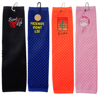 Accessoires de golf : Nettoyant pour clubs de golf, serviette de golf magnétique en microfibre gaufrée avec impression par sublimation et aimant