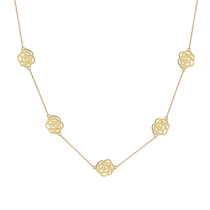Kalung Rantai Bunga Berongga Berlapis Rhodium Perak <span class=keywords><strong>Sterling</strong></span> 925 Model Empat Daun Semanggi, Trendi untuk Hadiah Ulang Tahun, Pernikahan, dan Pertunangan - Product Image 1