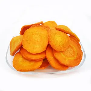 Escamas de comida 100% natural, chips de zanahoria fragantes y crujientes al vacío, proveedor de China