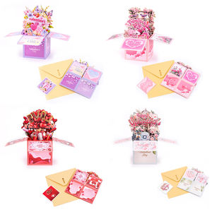 Kotak Kejutan 3D Pop Up Kartu Hadiah Kertas Selamat Hari Valentine 18x18cm untuk Dekorasi Pesta Valentine - Product Image 5