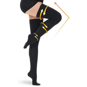 <span class=keywords><strong>Bas</strong></span> <span class=keywords><strong>de</strong></span> compression tricotés amincissants anti-embolie 15-21 mmHg Beige Noir Taille M Invisibles pour Varices Femme - Product Image 3