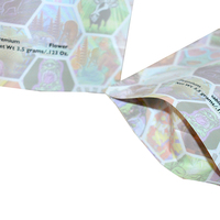 Sachets Mylar personnalisés imprimés thermoscellables 3.5 7G 1Oz en plastique pour bonbons et thé, avec fermeture éclair, anti-odeur, à fond plat