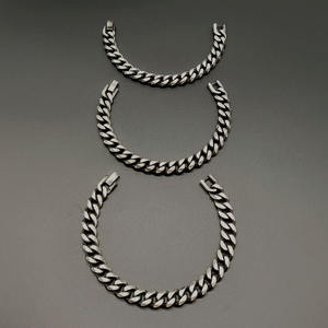 Pulsera <span class=keywords><strong>de</strong></span> Cadena Cubana GT 2022, Color Negro/Plateado/Retro, Alta Calidad, Tamaño 19/21/23 cm, Brazalete <span class=keywords><strong>de</strong></span> Cadena para Hombre, Acero Inoxidable - Product Image 4