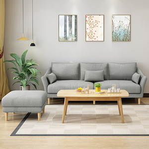 Modern Minimalist <b>Living</b> <b>Room</b> <b>Sofa</b> Set L-Shaped Removable Washable Fabric Foam Filling Gray Color - Product Image 1
