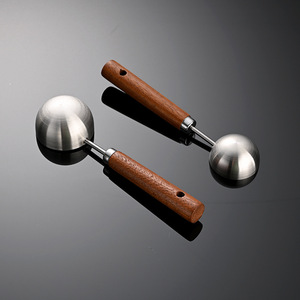 Cuillères doseuses en acier inoxydable 304 de qualité alimentaire avec manche en bois <span class=keywords><strong>d</strong></span>'acacia, 15/30g, pour café, compléments alimentaires, etc., cuillères doseuses pour poudre - Product Image 2