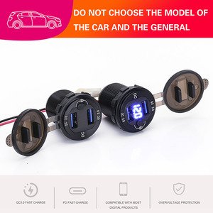 Vỏ Chống Nước Loại Cảm Ứng Mới Ổ Cắm USB QC3.0 2.4A Cổng Kép Với Vôn Kế Kỹ Thuật Số - Product Image 3