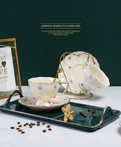 Wholesale Phnom Penh Small Broken Flowers Ceramic Coffee <b>Cup</b> and Saucer <b>Set</b> - Product Image 6