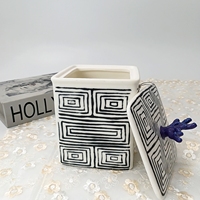 Boîte à bijoux carrée en céramique moderne avec logo personnalisable et décoration