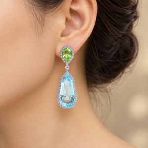 Pendientes Geométricos Azules para Mujer, Diseño Simple, Accesorios para las Orejas de Uso Diario - Product Image 2
