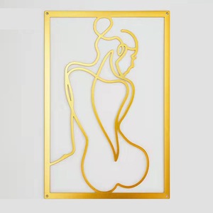 ที่แขวนผนังผนังผนังกรอบผู้หญิงศิลปะโลหะตกแต่งผนังสินค้าขายส่งสำหรับการเน้นผนังที่มีสไตล์ด้วยการออกแบบเงาที่หรูหรา - Product Image 4