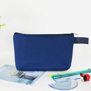 Pochette à fermeture éclair en toile de coton personnalisée en gros, impression de logo, étui à crayons / sac à stylos - Product Image 3
