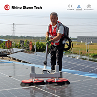 Beliebte Tragbare Solarmodul-Reinigungsbürste mit Verstellbarem Leichtgewicht-Griff, Doppelte Versorgung, Doppelseitig Rotierend