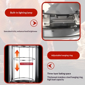 Commercial Fully Automatic Stainless Steel Roaster Rotary Dual-Fuel (Gas/Charcoal/Electric) Powered Model 850 <b>Oven</b> Automatic Rot - Product Image 4